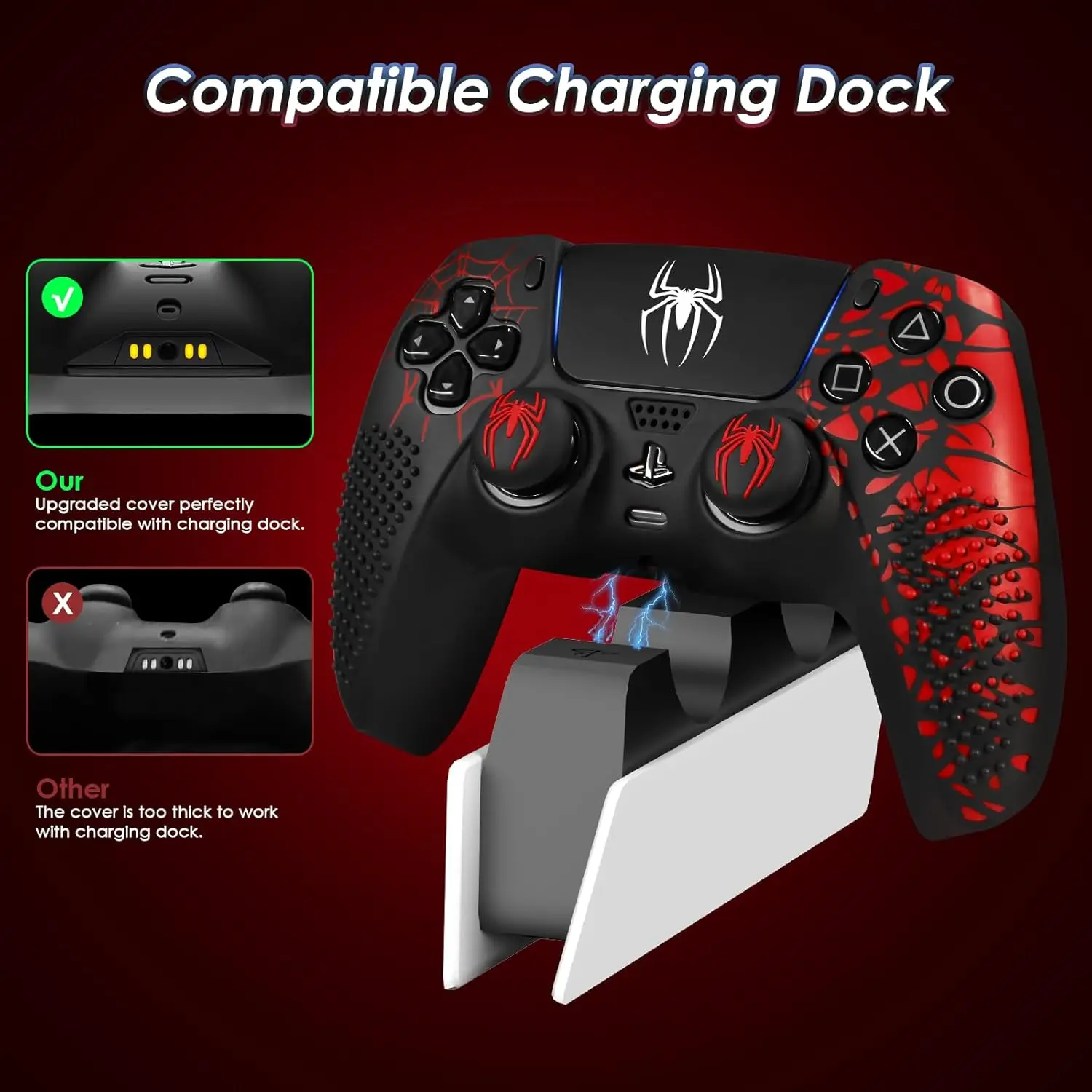 Crimson Webbed Silicone Grip Pack