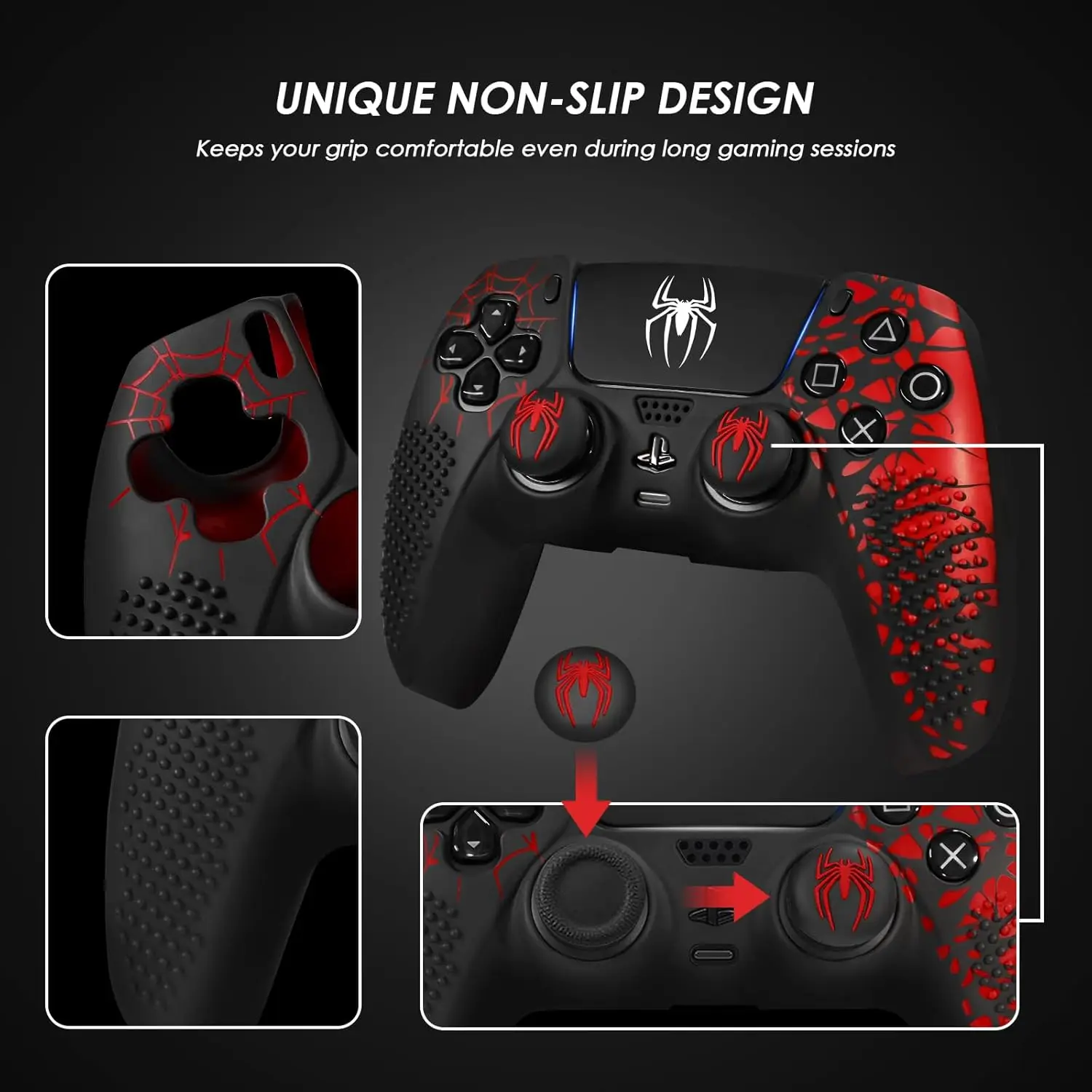 Crimson Webbed Silicone Grip Pack