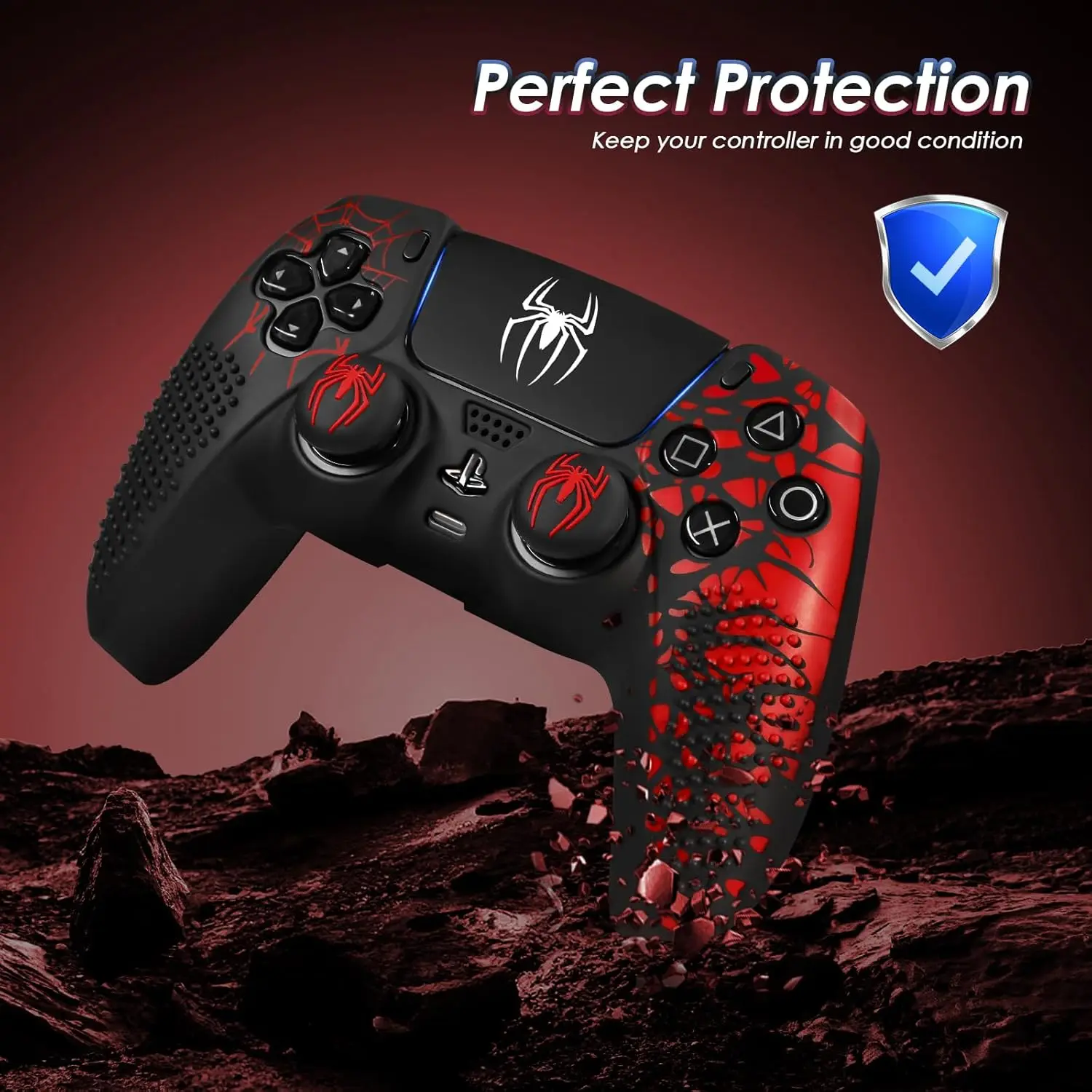 Crimson Webbed Silicone Grip Pack
